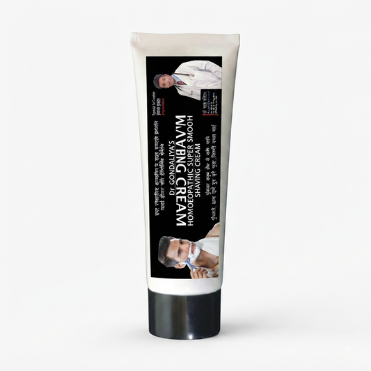 A squeeze tube of 'Homolographic Super Smooth Waving Cream' by Barbershop, featuring a black and white label with images of men, set against a clean white background.